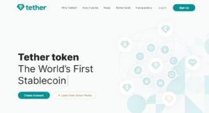 Tether official website homepage