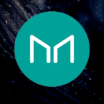 Cryptocurrency emblem on a black background