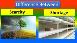 the difference between the terms “scarcity” and “shortage” explained in photos